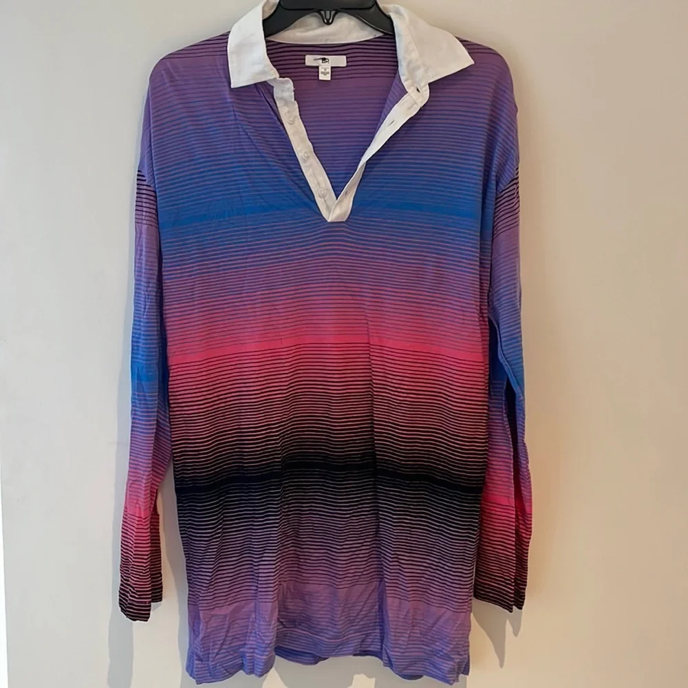 Bp. Be Proud By Bp. Pride Stripe Gender Inclusive Oversize Rugby Shirt - Picture 2 of 13
